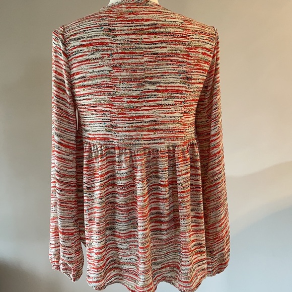 PAINTED THREADS peplum style long sleeve blouse / top. Crop front multi color XS - Picture 5 of 13